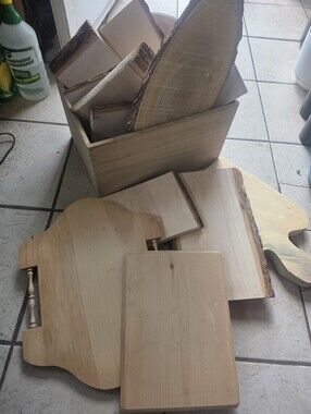 Large Lot Of Mixed Wood & Wooden Crate Basswood Included